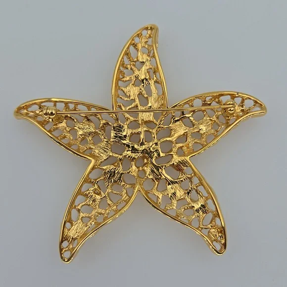 Rhinestone Starfish Brooch - Picture 5 of 5